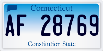 CT license plate AF28769