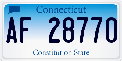 CT license plate AF28770
