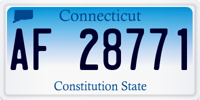 CT license plate AF28771