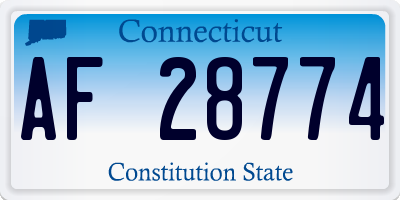 CT license plate AF28774
