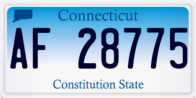 CT license plate AF28775