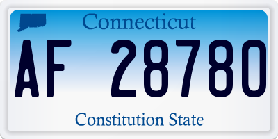 CT license plate AF28780