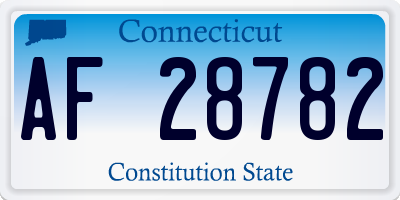 CT license plate AF28782