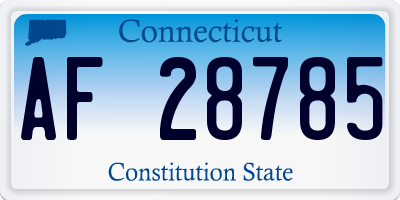 CT license plate AF28785