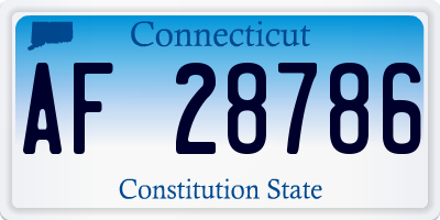 CT license plate AF28786