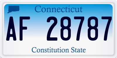 CT license plate AF28787