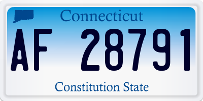 CT license plate AF28791