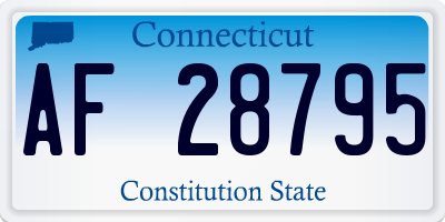 CT license plate AF28795