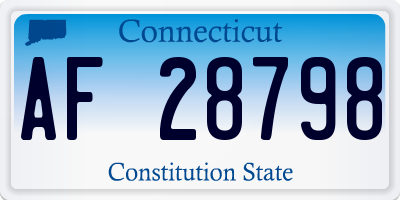 CT license plate AF28798