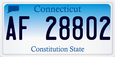 CT license plate AF28802