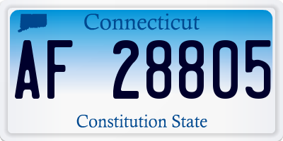 CT license plate AF28805