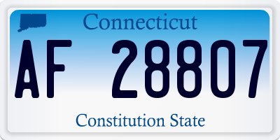 CT license plate AF28807