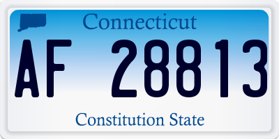CT license plate AF28813
