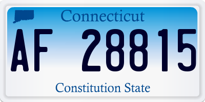 CT license plate AF28815