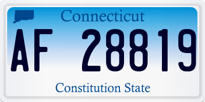 CT license plate AF28819