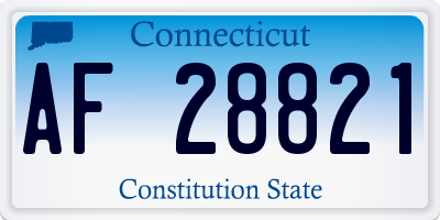 CT license plate AF28821