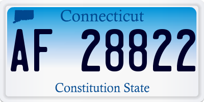 CT license plate AF28822