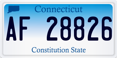CT license plate AF28826