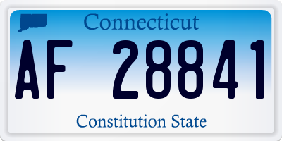 CT license plate AF28841