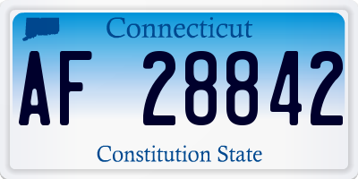 CT license plate AF28842