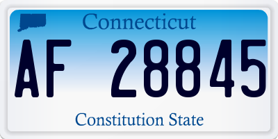 CT license plate AF28845