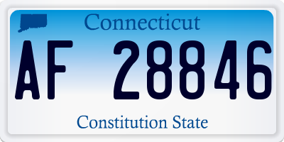 CT license plate AF28846