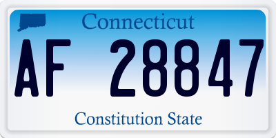 CT license plate AF28847