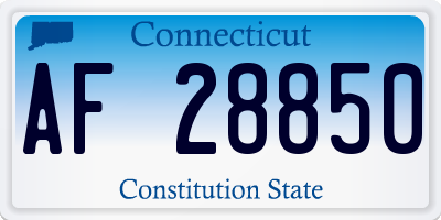 CT license plate AF28850