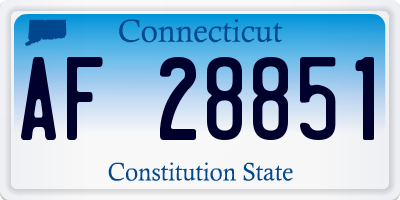 CT license plate AF28851
