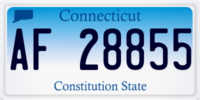 CT license plate AF28855