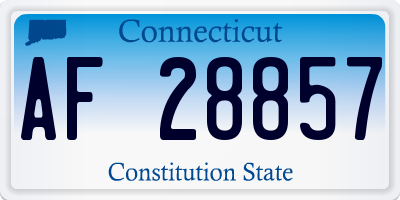CT license plate AF28857
