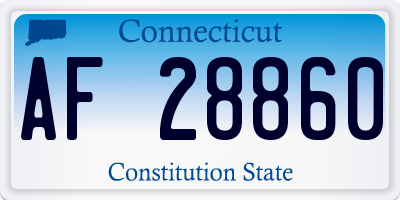CT license plate AF28860