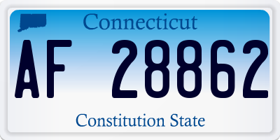 CT license plate AF28862