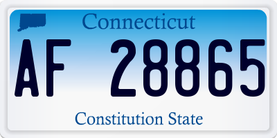 CT license plate AF28865
