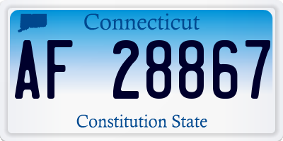 CT license plate AF28867