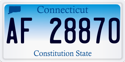 CT license plate AF28870