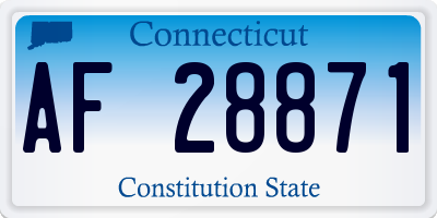 CT license plate AF28871