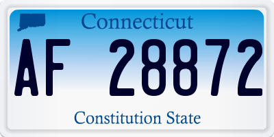 CT license plate AF28872