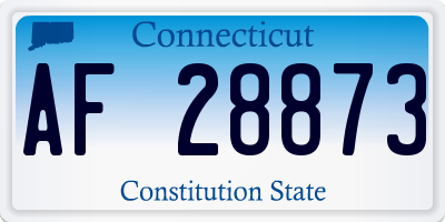 CT license plate AF28873