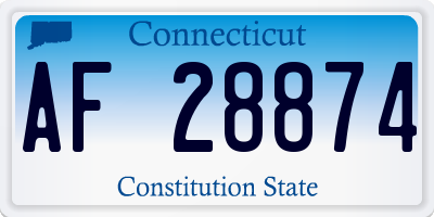 CT license plate AF28874