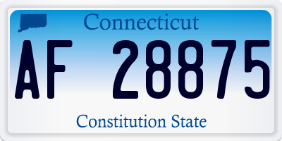 CT license plate AF28875