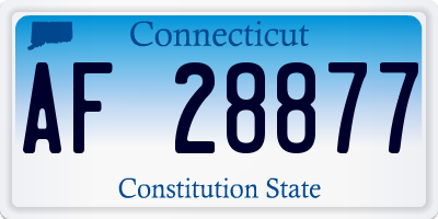 CT license plate AF28877