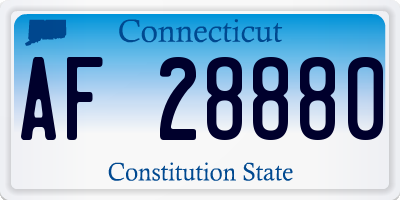 CT license plate AF28880