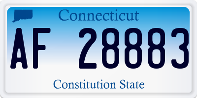 CT license plate AF28883
