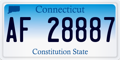 CT license plate AF28887