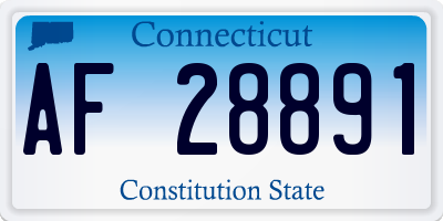 CT license plate AF28891