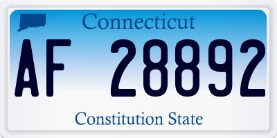 CT license plate AF28892