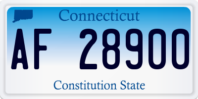CT license plate AF28900