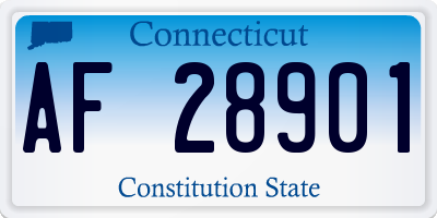CT license plate AF28901