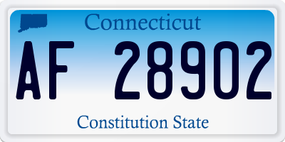 CT license plate AF28902